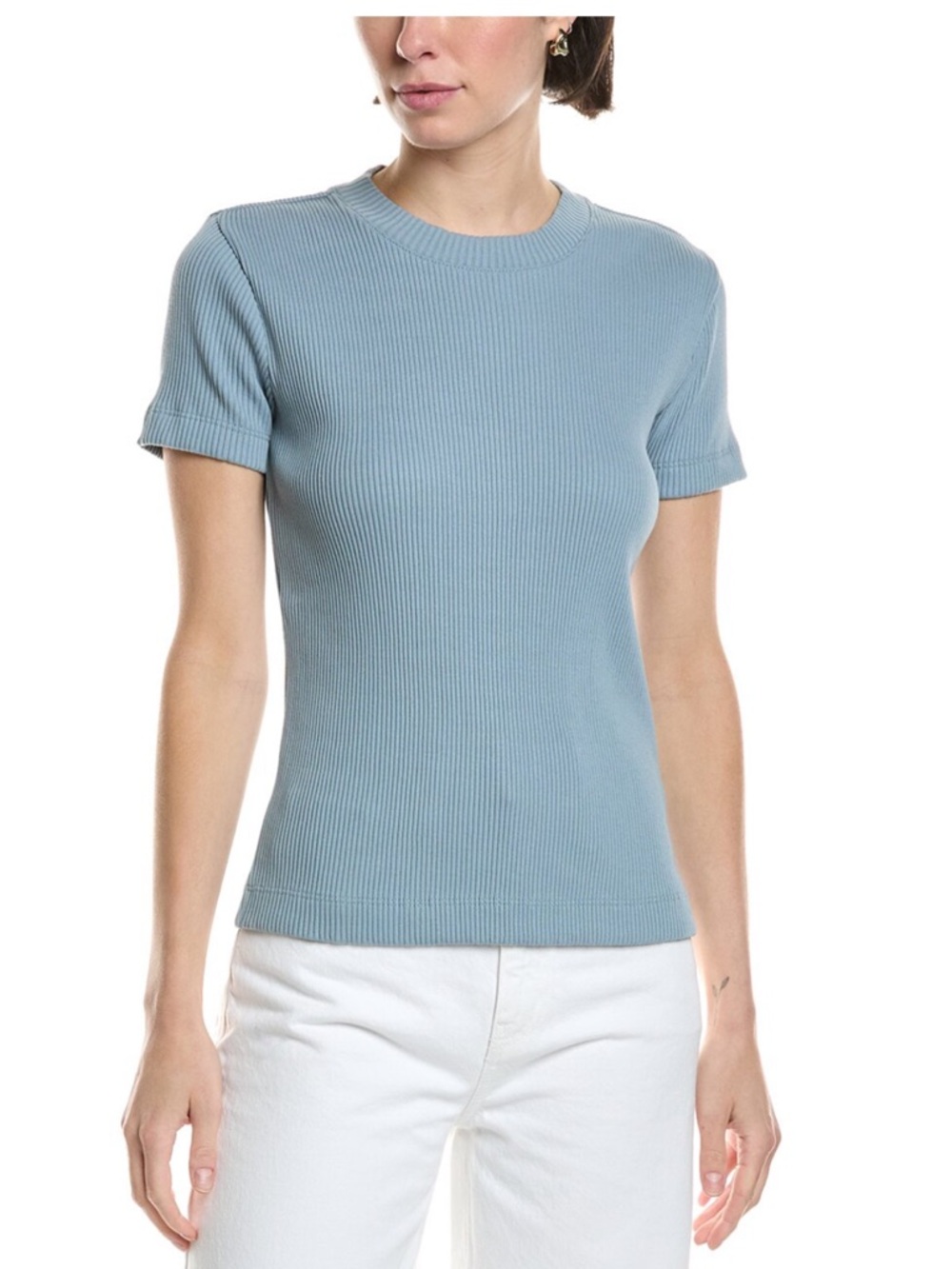 VINCE. light blue ribbed Colton-blend top size S